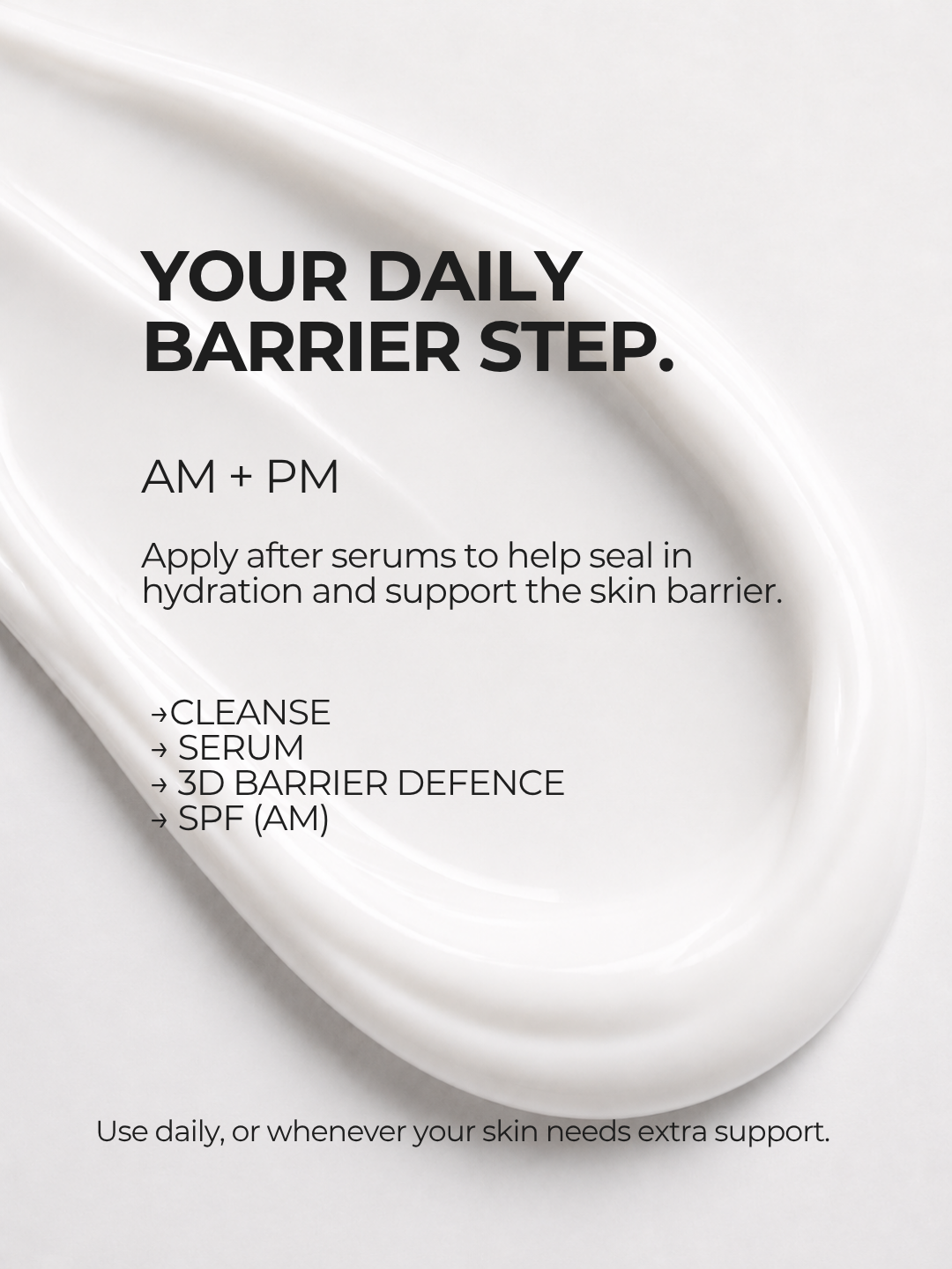 How to use 28N 3D Barrier Defence after serum to help seal in hydration and support the skin barrier