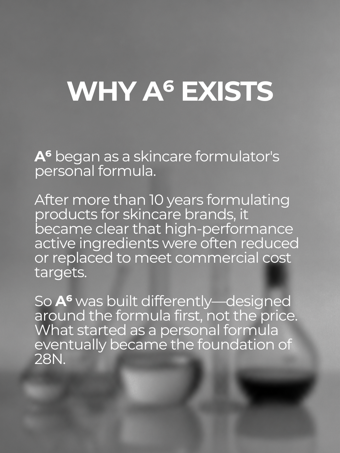 The formulation story behind 28N A⁶ Anti-Ageing Formula, developed around high-performance active ingredients