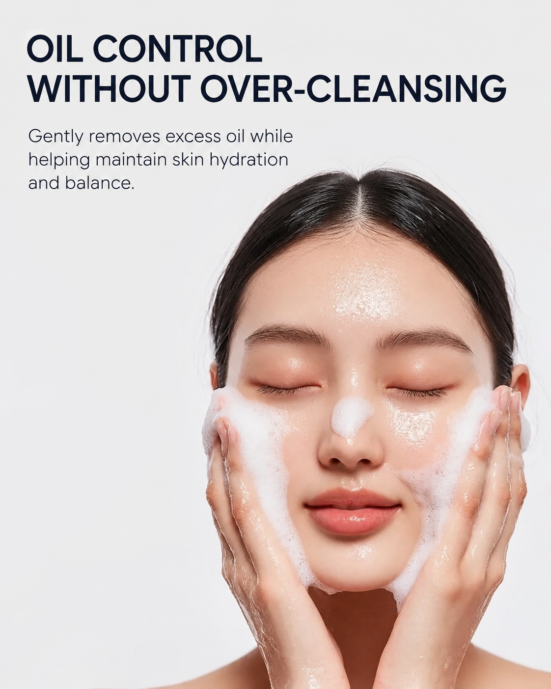 Gentle oil control cleanser for oily and combination skin that removes excess oil without over-cleansing
