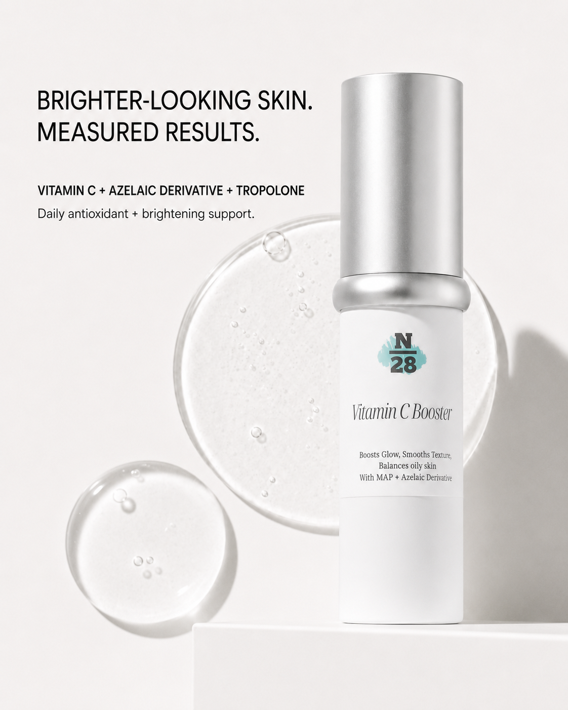 28N Vitamin C Booster with vitamin C derivative, azelaic acid derivative and Tropolone for brighter-looking skin
