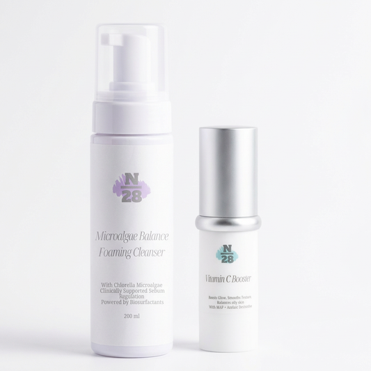 28N Oil Control Duo 控油双效组合，Microalgae Foaming Cleanser and Vitamin C Booster for oily skin